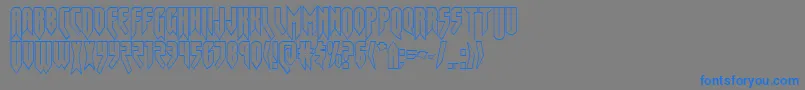 フォントOpusmagnusout – 灰色の背景に青い文字