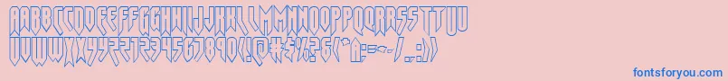 フォントOpusmagnusout – ピンクの背景に青い文字