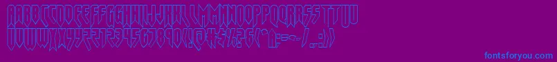 フォントOpusmagnusout – 紫色の背景に青い文字