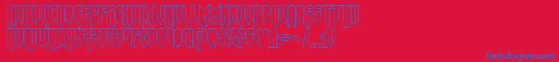 フォントOpusmagnusout – 赤い背景に青い文字