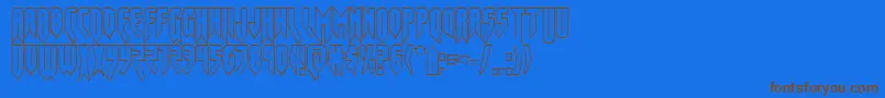 Opusmagnusout-fontti – ruskeat fontit sinisellä taustalla