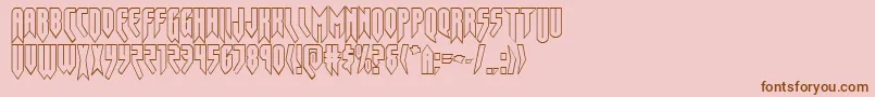 フォントOpusmagnusout – ピンクの背景に茶色のフォント