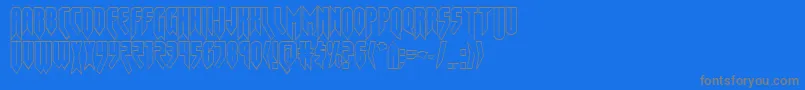 フォントOpusmagnusout – 青い背景に灰色の文字