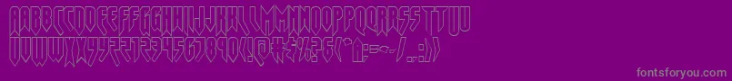 フォントOpusmagnusout – 紫の背景に灰色の文字