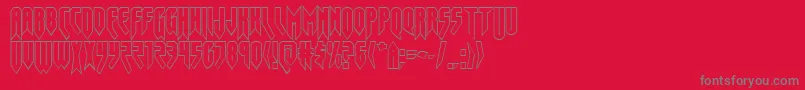 Opusmagnusout-fontti – harmaat kirjasimet punaisella taustalla
