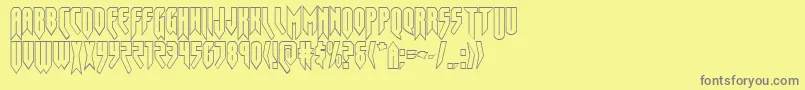 Opusmagnusout-fontti – harmaat kirjasimet keltaisella taustalla