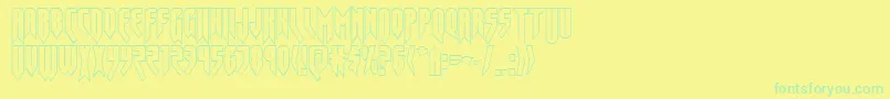 フォントOpusmagnusout – 黄色い背景に緑の文字