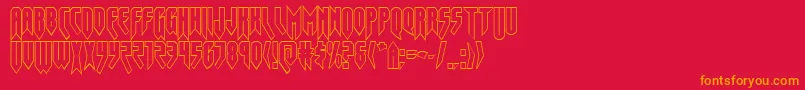 フォントOpusmagnusout – 赤い背景にオレンジの文字
