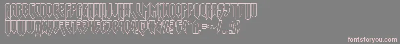 フォントOpusmagnusout – 灰色の背景にピンクのフォント