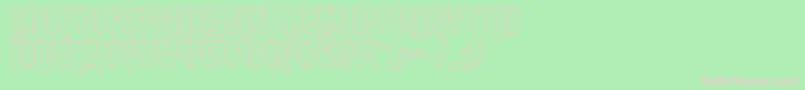 フォントOpusmagnusout – 緑の背景にピンクのフォント