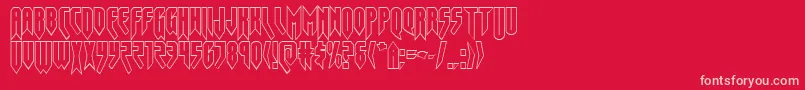 Opusmagnusout-fontti – vaaleanpunaiset fontit punaisella taustalla