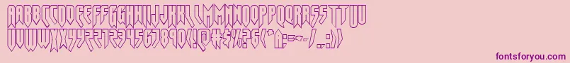 フォントOpusmagnusout – ピンクの背景に紫のフォント