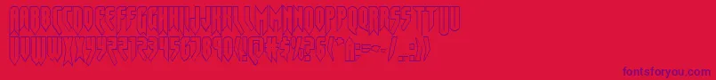 フォントOpusmagnusout – 赤い背景に紫のフォント