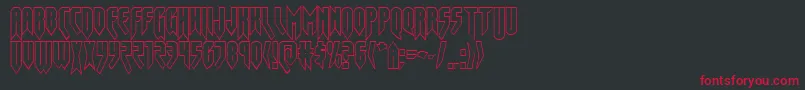 フォントOpusmagnusout – 黒い背景に赤い文字