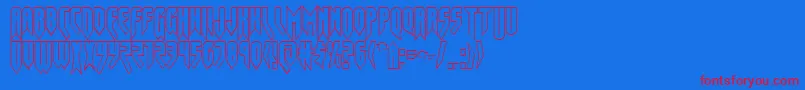 Opusmagnusout Font – Red Fonts on Blue Background