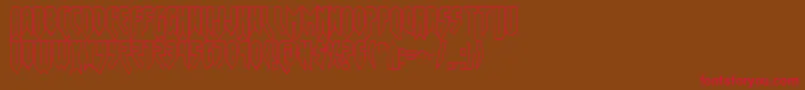 Opusmagnusout-fontti – punaiset fontit ruskealla taustalla