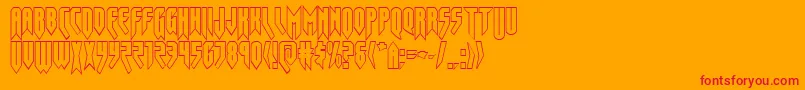 フォントOpusmagnusout – オレンジの背景に赤い文字