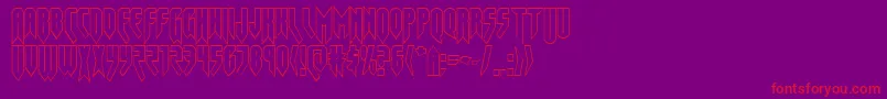 Opusmagnusout-fontti – punaiset fontit violetilla taustalla