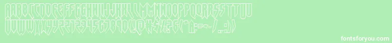 フォントOpusmagnusout – 緑の背景に白い文字
