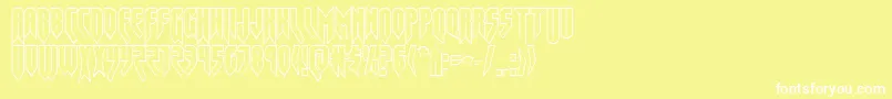 フォントOpusmagnusout – 黄色い背景に白い文字