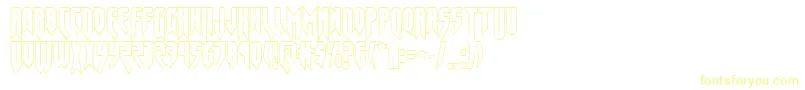 フォントOpusmagnusout – 白い背景に黄色の文字