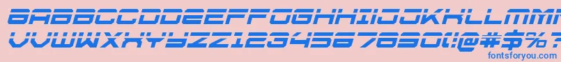 U.S.S.DallasLaserItalic Font – Blue Fonts on Pink Background