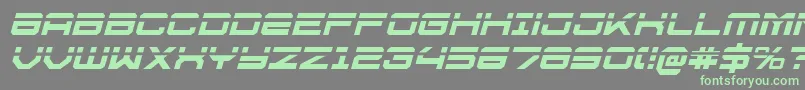 フォントU.S.S.DallasLaserItalic – 灰色の背景に緑のフォント