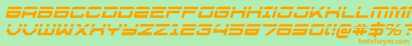 U.S.S.DallasLaserItalic-fontti – oranssit fontit vihreällä taustalla