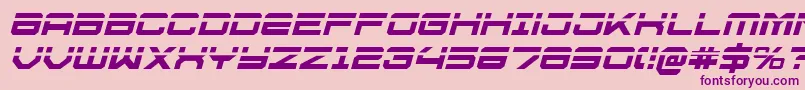 U.S.S.DallasLaserItalic-Schriftart – Violette Schriften auf rosa Hintergrund