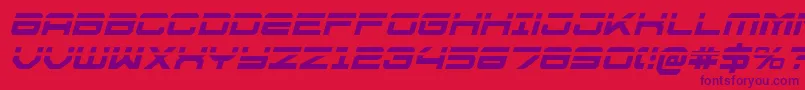 フォントU.S.S.DallasLaserItalic – 赤い背景に紫のフォント