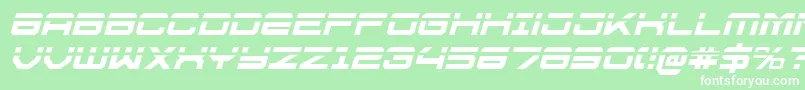 フォントU.S.S.DallasLaserItalic – 緑の背景に白い文字