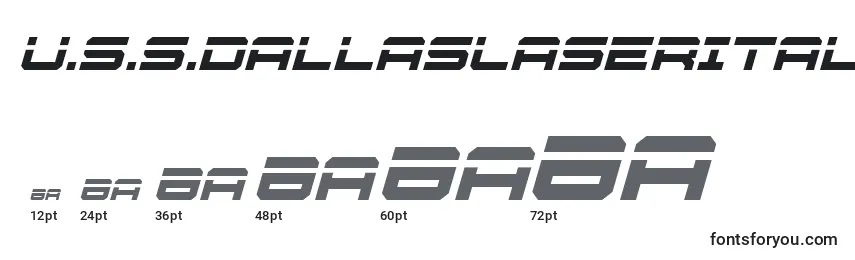 Размеры шрифта U.S.S.DallasLaserItalic