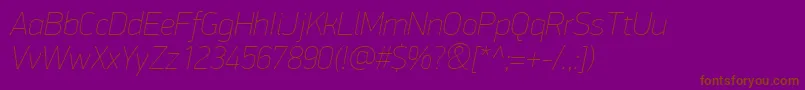 PfdindisplayproExtrathinitalic Font – Brown Fonts on Purple Background