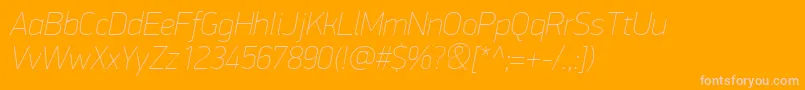 PfdindisplayproExtrathinitalic Font – Pink Fonts on Orange Background