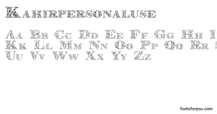 Schriftart Kahirpersonaluse (105756) – Alphabet, Zahlen, spezielle Symbole