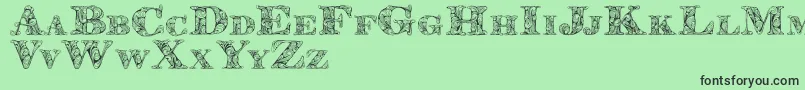 フォントKahirpersonaluse – 緑の背景に黒い文字