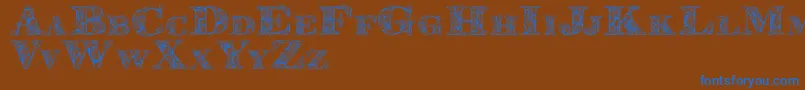 フォントKahirpersonaluse – 茶色の背景に青い文字