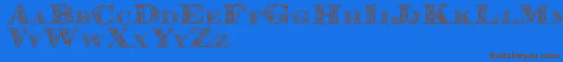 Kahirpersonaluse-fontti – ruskeat fontit sinisellä taustalla