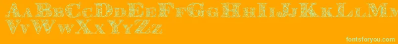 Kahirpersonaluse Font – Green Fonts on Orange Background