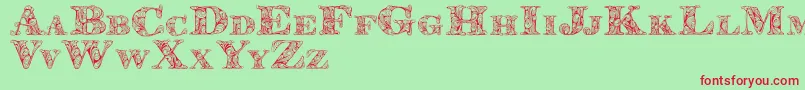 Kahirpersonaluse Font – Red Fonts on Green Background