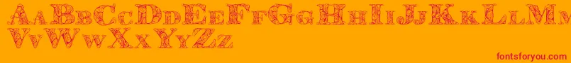 Kahirpersonaluse Font – Red Fonts on Orange Background