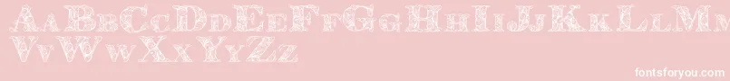 Kahirpersonaluse-Schriftart – Weiße Schriften auf rosa Hintergrund