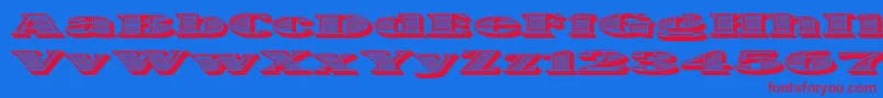 OneDance Font – Red Fonts on Blue Background