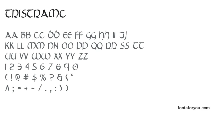 Tristramcフォント–アルファベット、数字、特殊文字