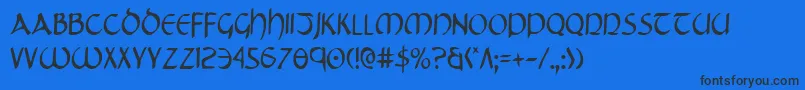 Tristramc Font – Black Fonts on Blue Background