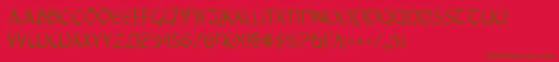 Tristramc Font – Brown Fonts on Red Background