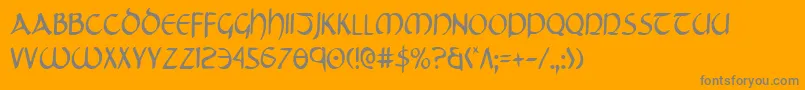Tristramc Font – Gray Fonts on Orange Background