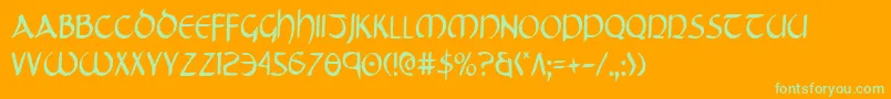 Шрифт Tristramc – зелёные шрифты на оранжевом фоне
