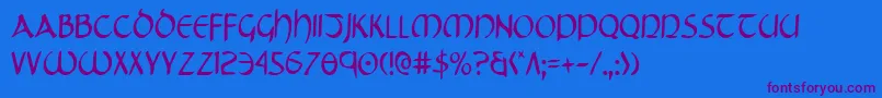 Tristramc Font – Purple Fonts on Blue Background