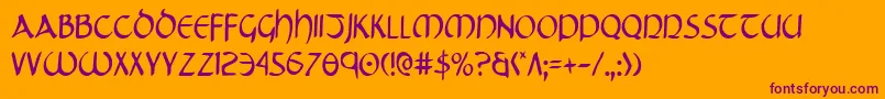 Tristramc Font – Purple Fonts on Orange Background
